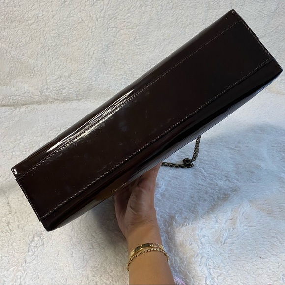 CHANEL BURGUNDY RED PATENT CLASSIC SHOPPER TOTE WITH BIJOUX CHAIN BAG - Picture 7 of 14